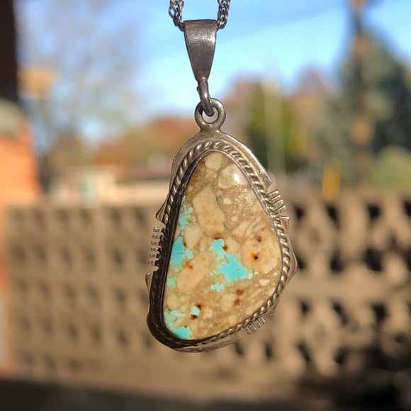 Vintage Kathy Yazzie Boulder Turquoise Necklace - Picture 1 of 8